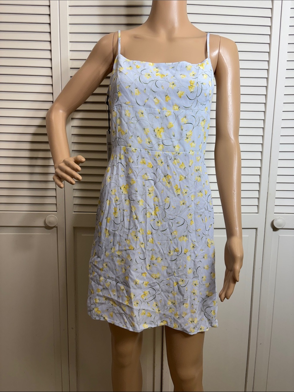 NWT Aritzia Sunday Best Light Lavender Slip Dress Yellow Floral Print Medium